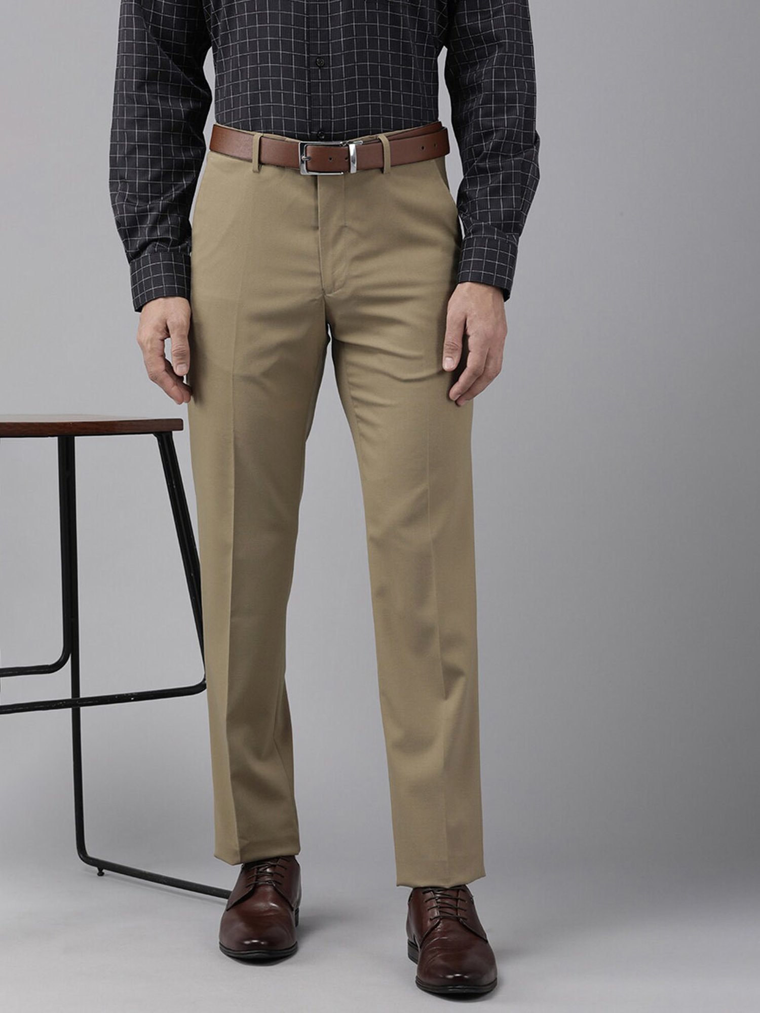 Van Heusen Brown Slim Fit Trousers
