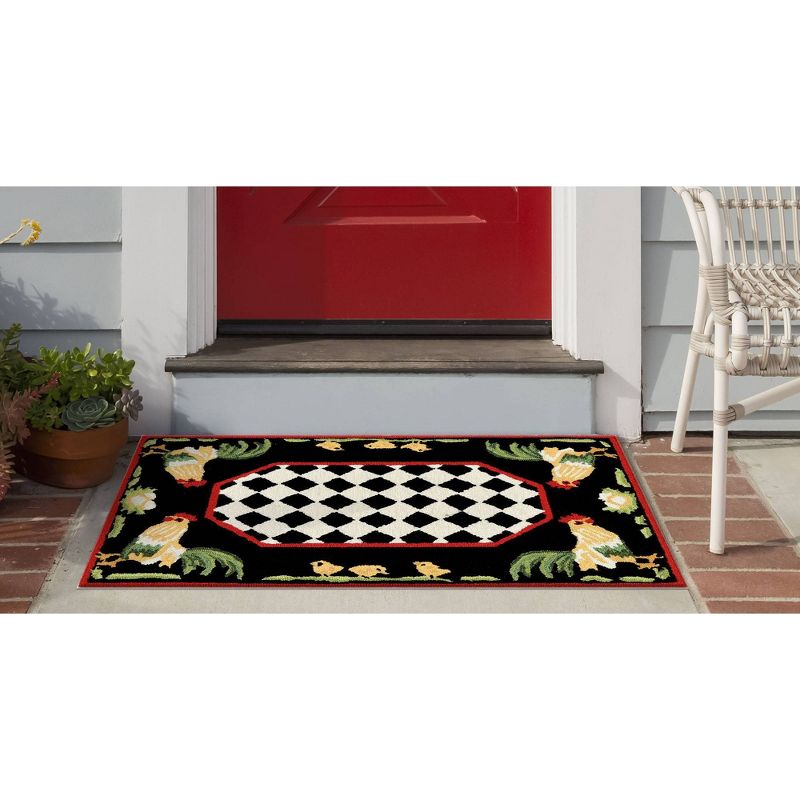 2'X3' Rooster Accent Rug Black - Liora Manne