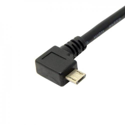 Cablecc 1.5m Left Angled 90 degree Micro USB Male to USB 2.0 Data Charge Cable for Cell Phone & Tablet