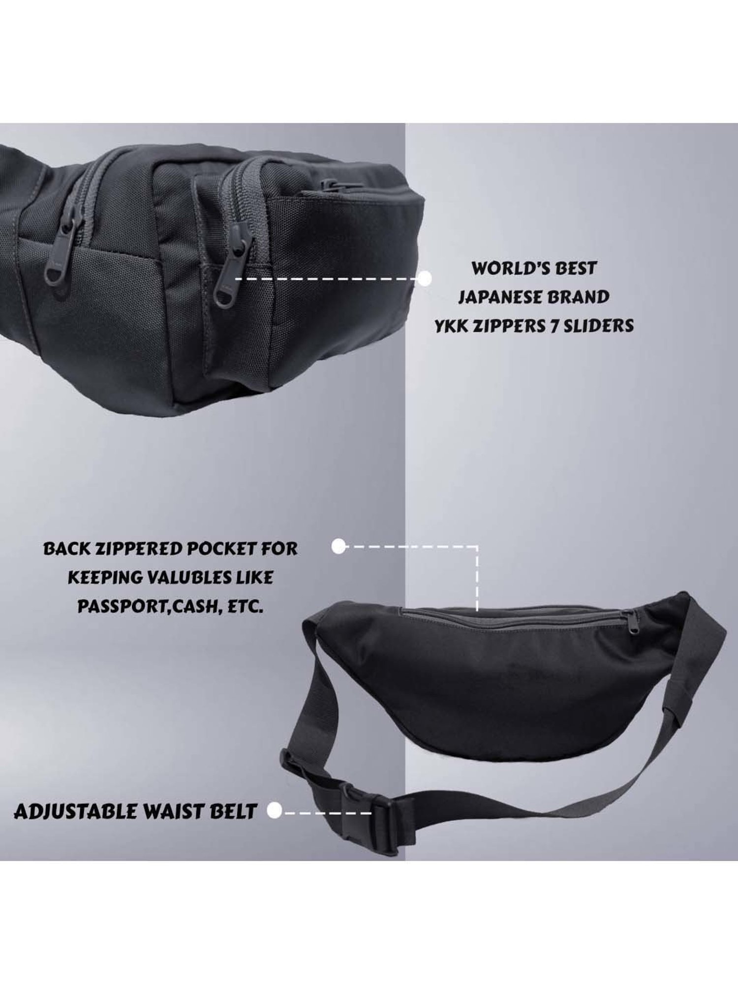 F Gear Grey Solid Waist Pouch