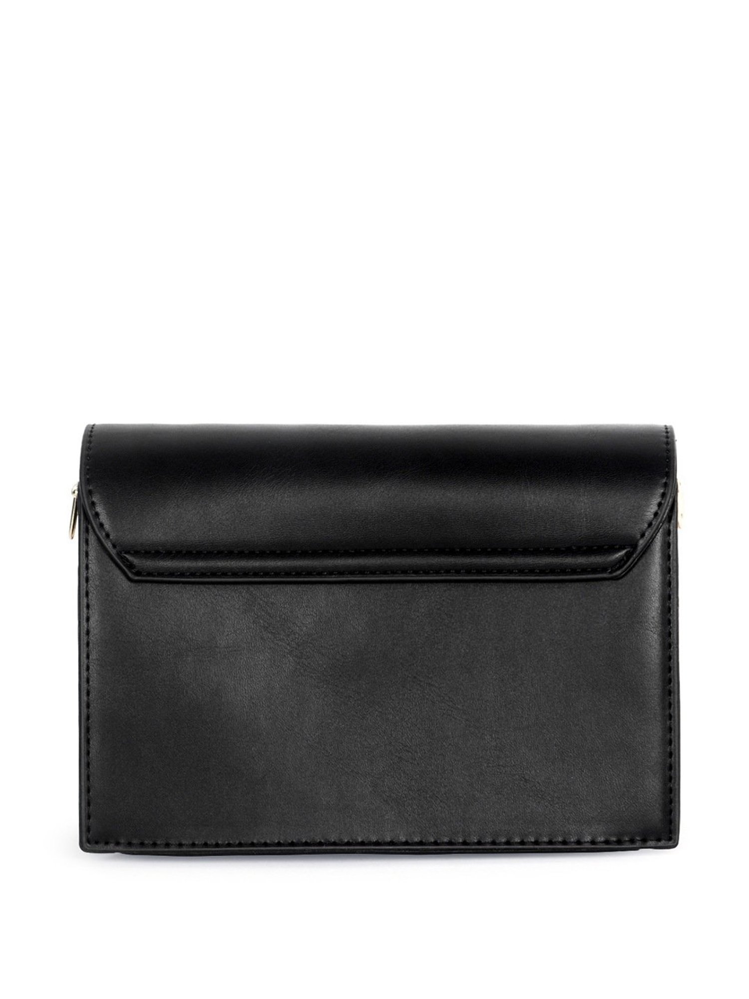 London Rag Black Solid Medium Sling Handbag