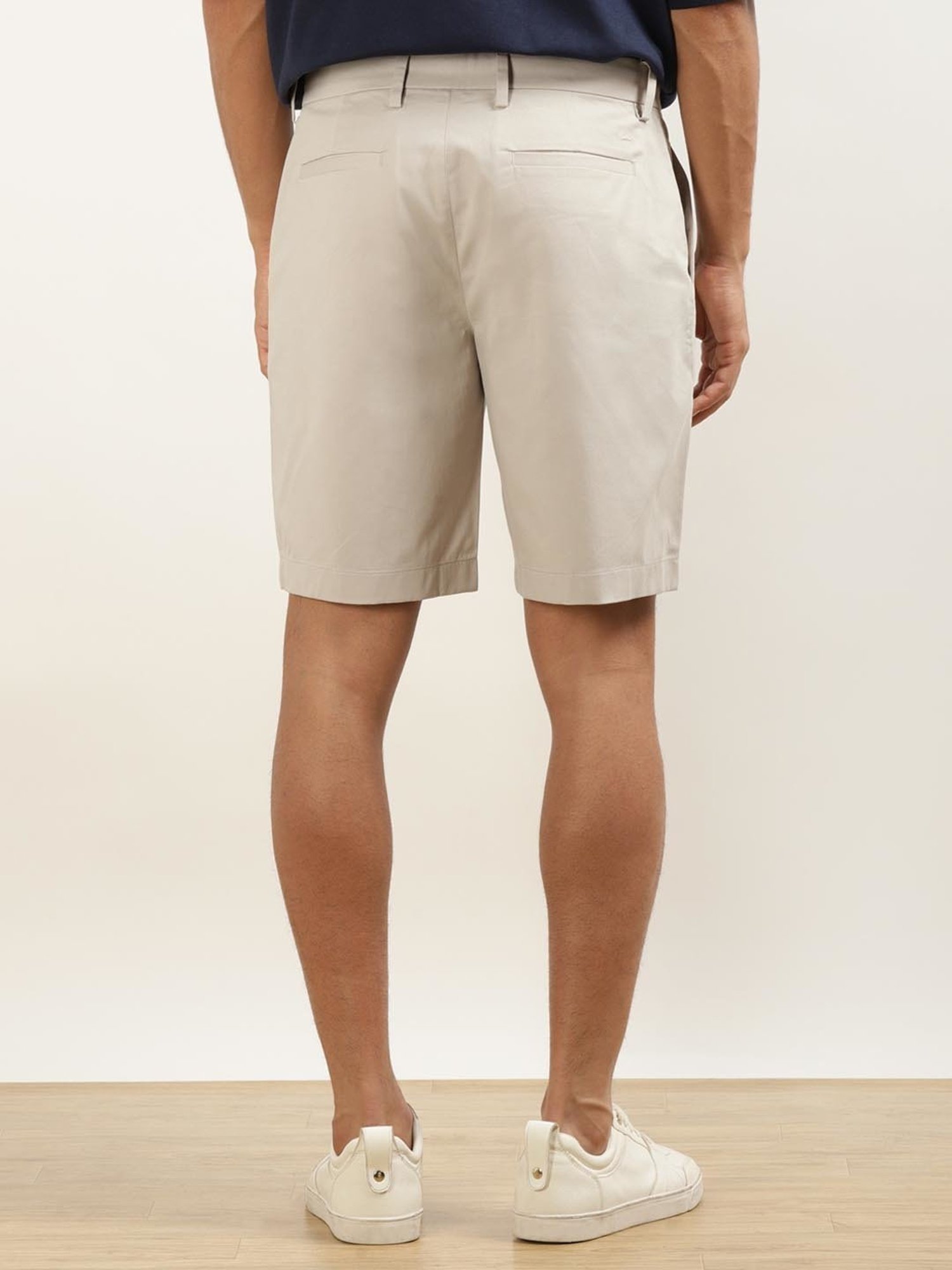 Andamen Grey Cotton Regular Fit Shorts