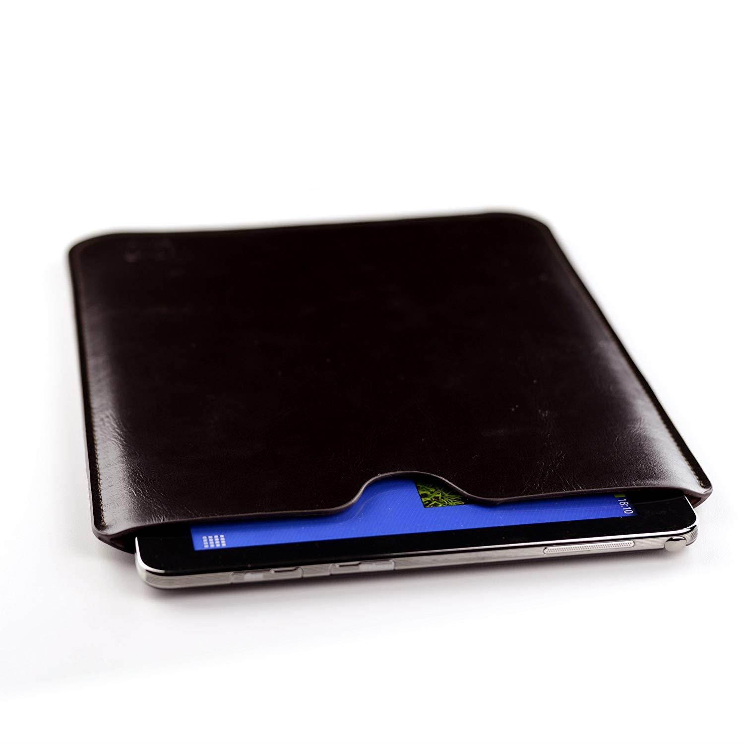 Dockem Executive Sleeve for Samsung Galaxy Tab S3 9.7 (also S2 9.7); Synthetic Leather Tablet Case by - Slim, Simple, Professional Pouch with Microfiber Felt Lining (Dark Brown)