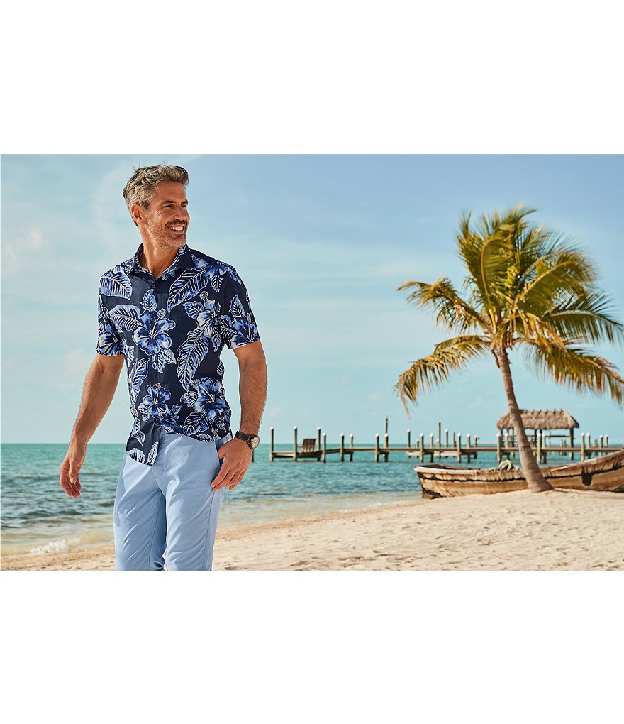 Tommy Bahama IslandZone Flat-Front Oxford Stretch Pants