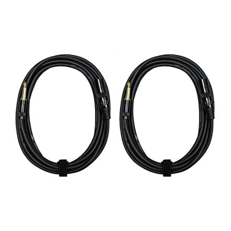 audio 2000s e05150p2 1/4" ts to xlr male 50 feet audio cable 2 pack