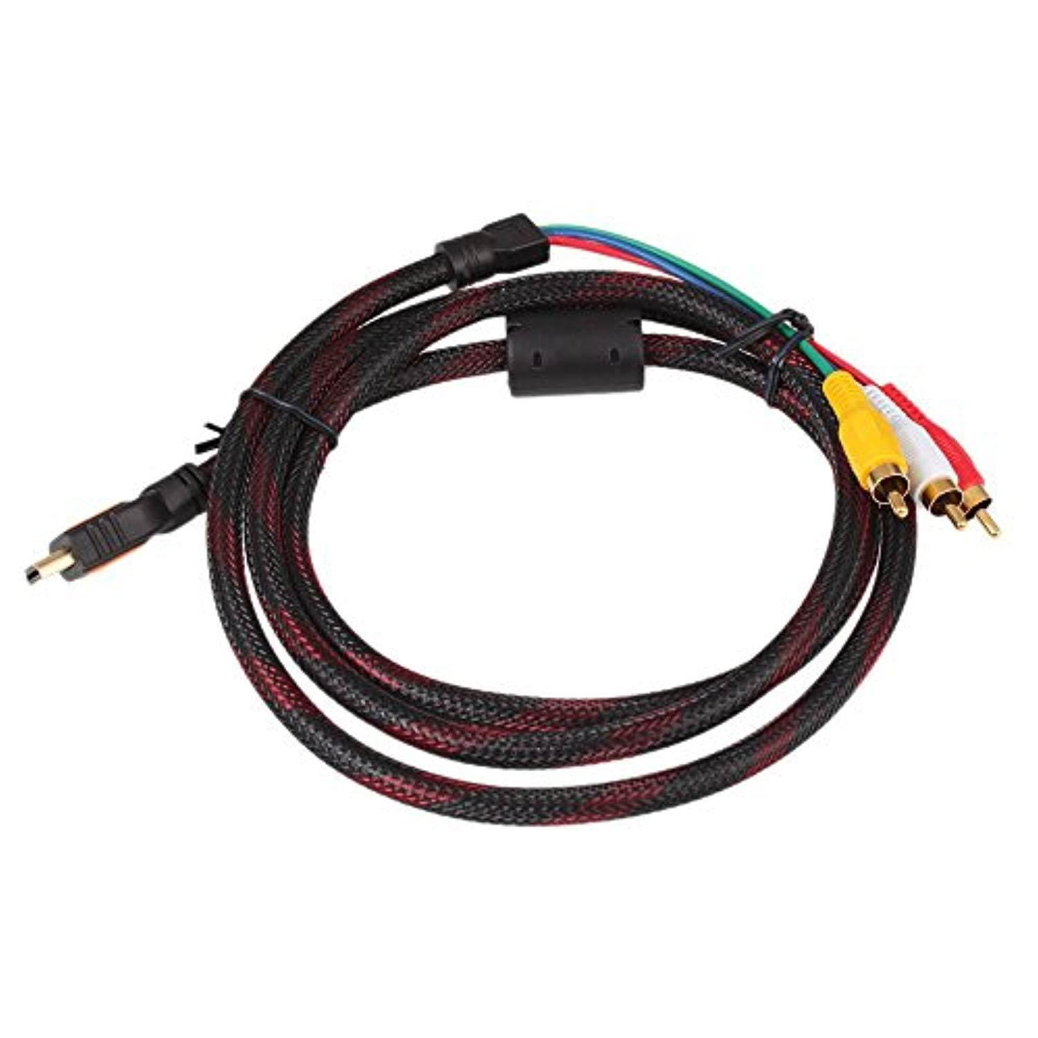 dragonpad none 1.5m hdmi male to 3 rca video audio av cable