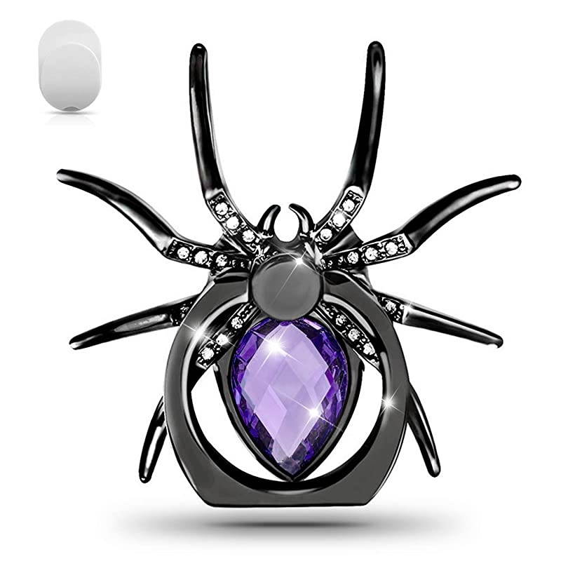 Spider Phone Ring Holder  Animal Sparkle Phone Ring Finger Grip Rhinestone Phone Holder for All Smartphone Purple