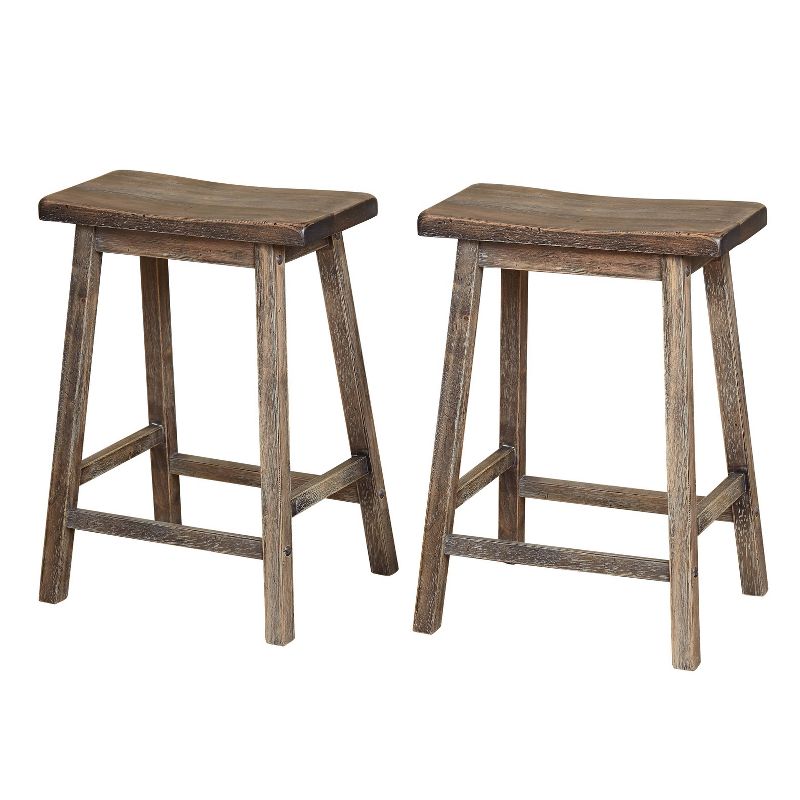 24" Marney Saddle Counter Height Barstool Gray - Buylateral