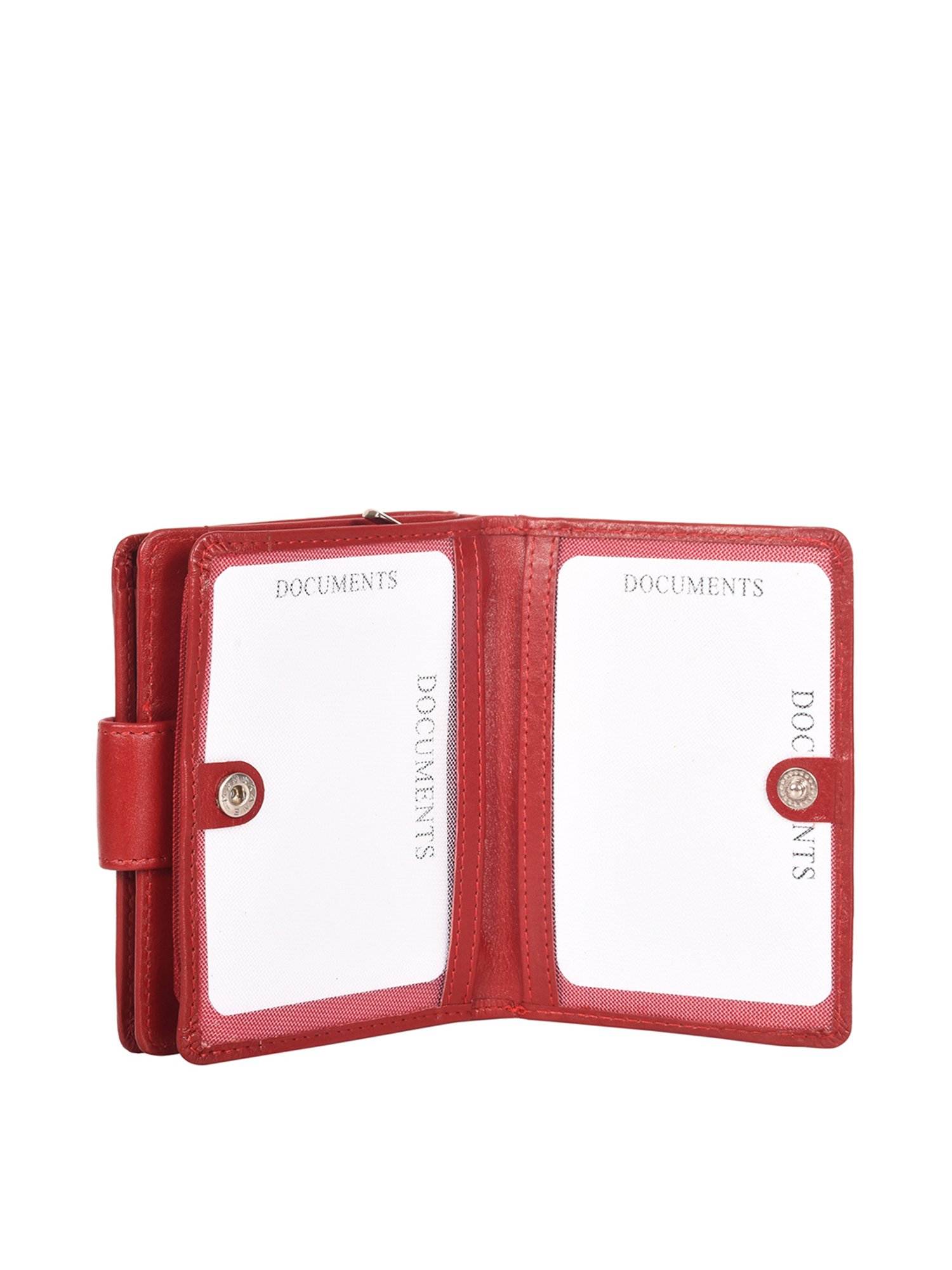 SASSORA Red Solid Rfid Bi-Fold Wallet for Women