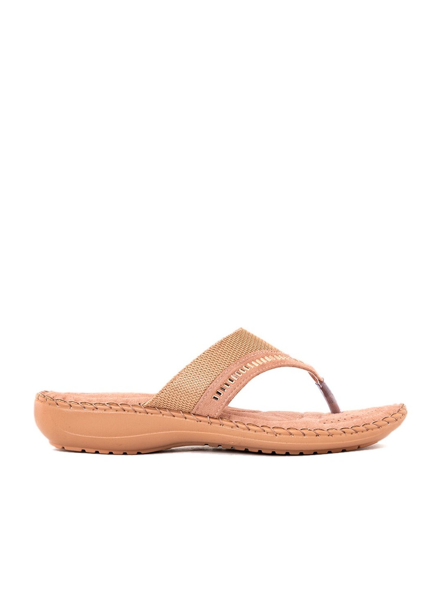 Khadim Women's Pink Thong Wedges