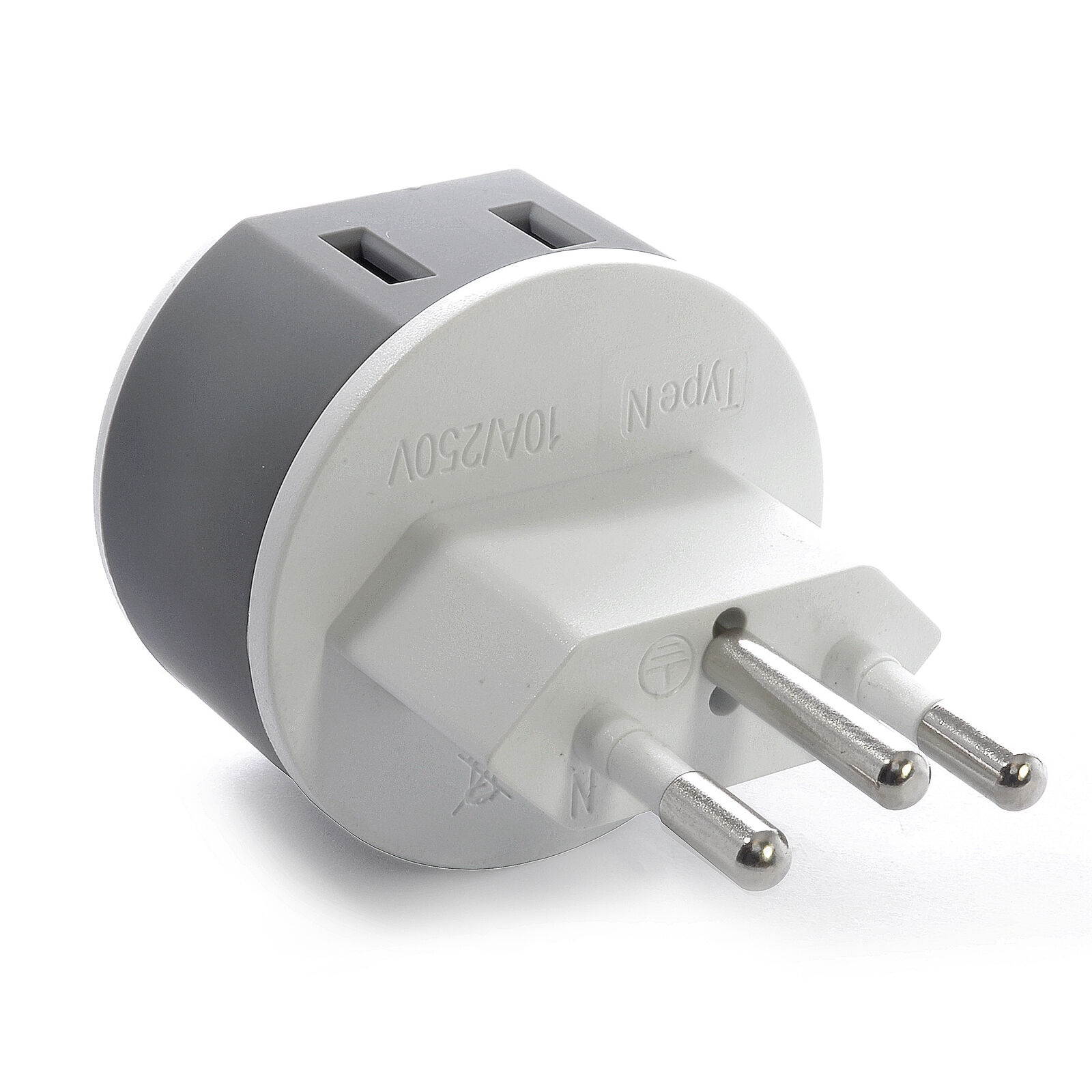 Switzerland Power Plug Adapter by OREI with 2 USA Inputs - Travel 3 Pack - Type J (US-11A) Safe Grounded Use with Cell Phones, Laptop, Camera Chargers, CPAP, and More
