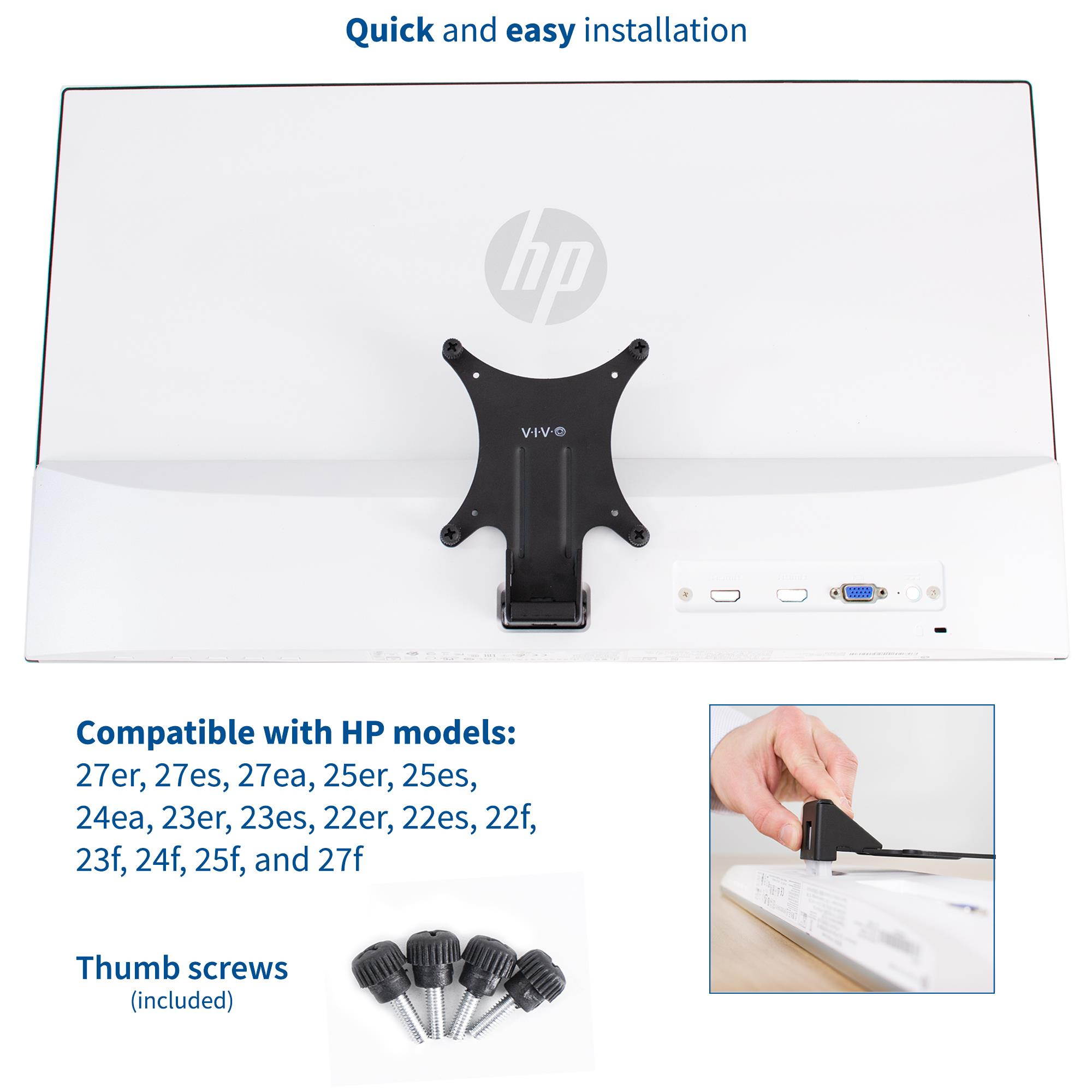 VIVO Steel VESA Adapter Plate for HP 27er, 27es, 27ea, 25er, 25es, 24ea, 23er, 23es, 22er, 22es Monitors (MOUNT-HP27ER)