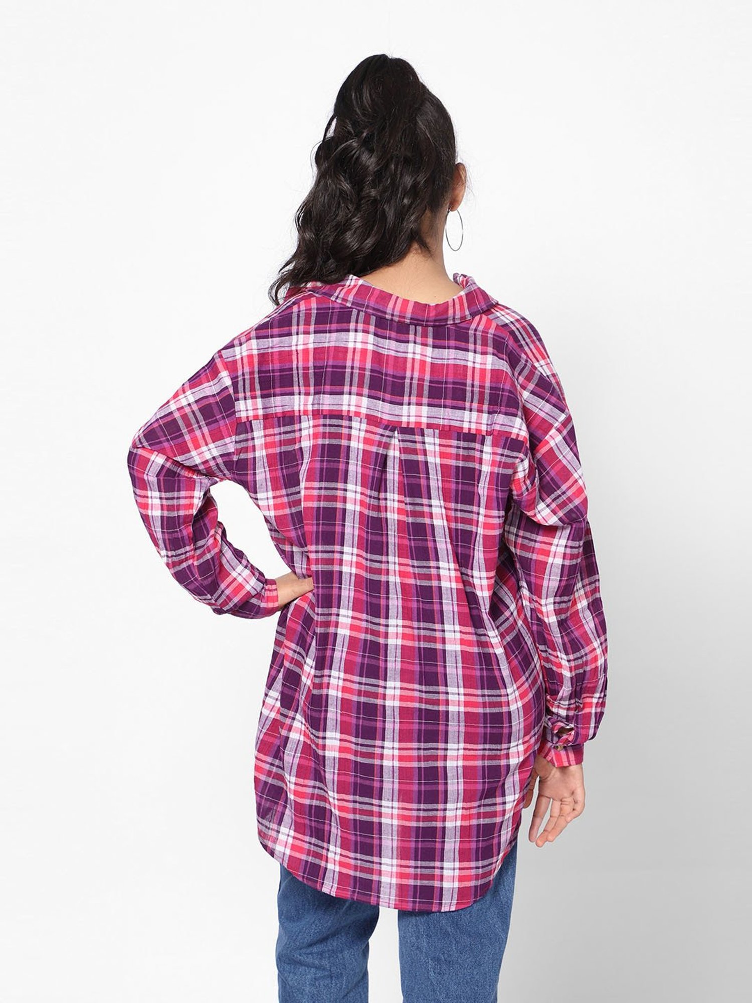 TeenTrums Girls Multicolor Checks Full Sleeves Shirt Top