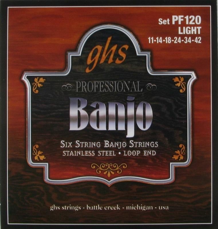 GHS PF120 6-String Banjo Set, 11-42