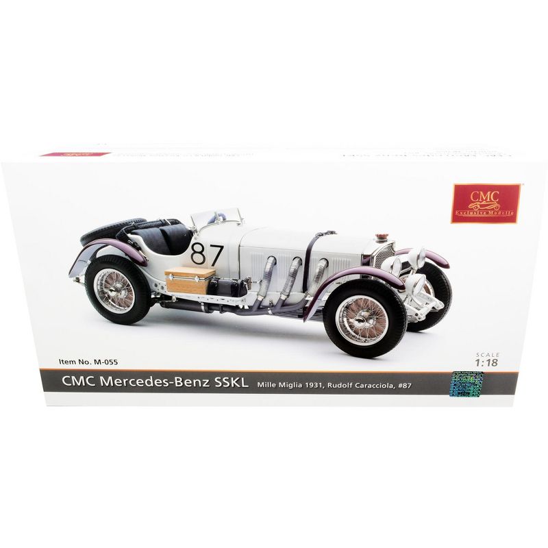 Mercedes Benz SSKL #87 Rudolf Caracciola "White Elephant" Mille Miglia (1931) 1/18 Diecast Model Car by CMC