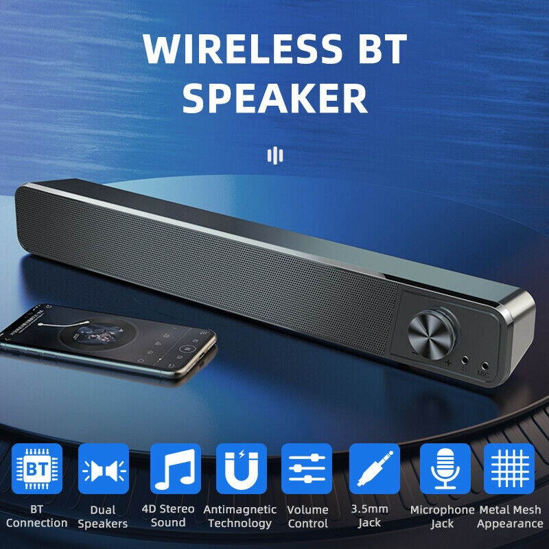 TV Speaker Home Theater Soundbar Bluetooth Wireless Sound Bar Speaker System Aux