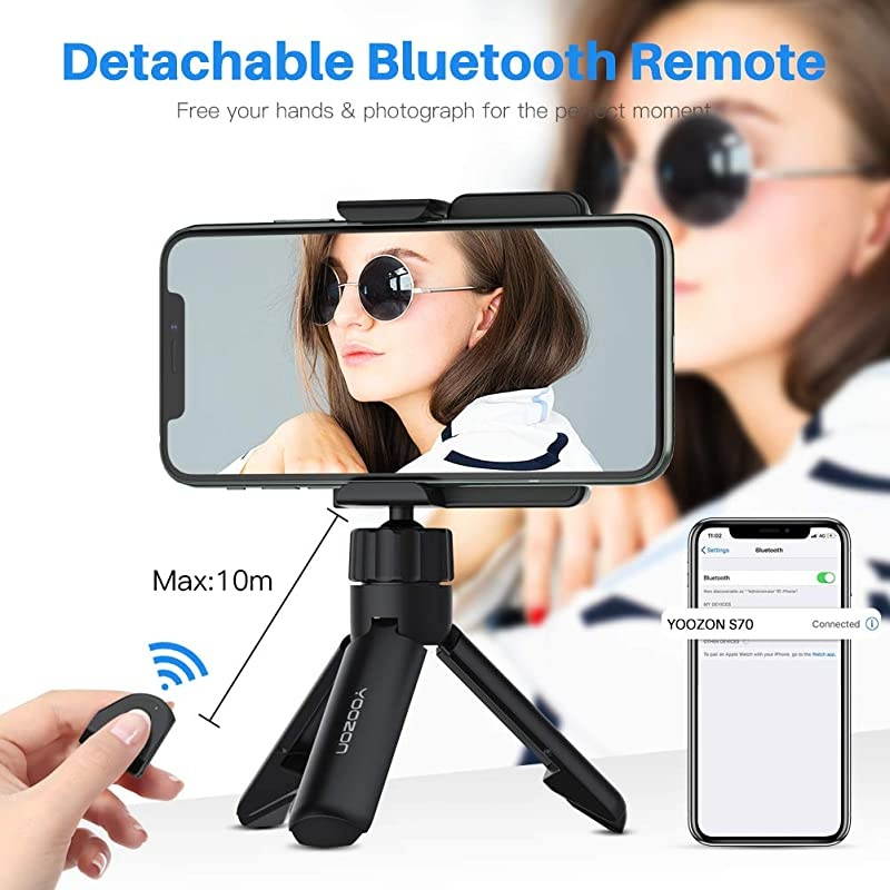 Bluetooth Phone TripodMini Selfie Stick Tripod Stand Holder Head Standard Screw Adapter with Wireless Remote Shutter Support SLR FunctionCompatible with iPhoneAndroid PhoneDigital Camera