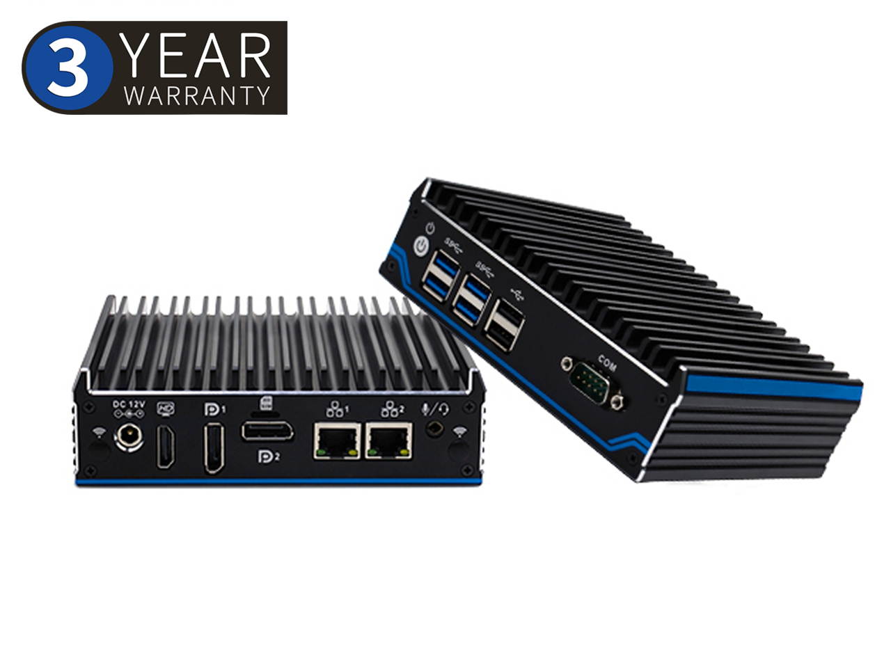 Fanless Mini PC Intel Celeron J4125 Quad Core Fanless Mini Desktop Computer DDR4  M.2 Windows 10 Pro with1xHDMI 2xDP Dual Lan 4xUSB3.0 2xUSB2.0 1xCOM 8G RAM 128G SSD