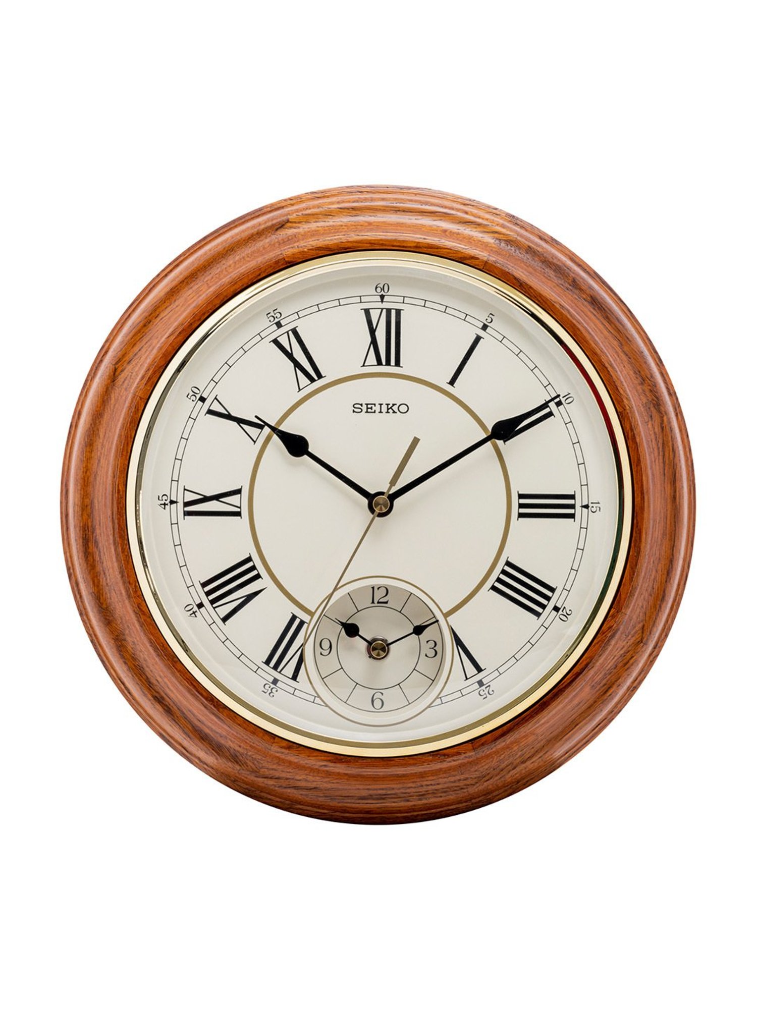 SEIKO classic black plastic wall clock with sweep movement