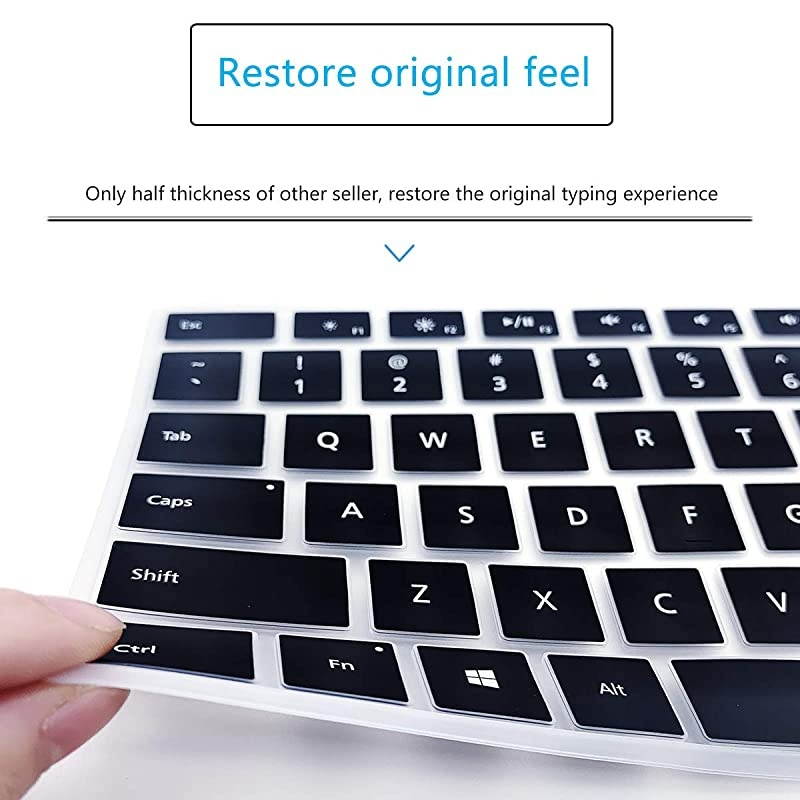 Keyboard Cover Fit 2020 2019 Microsoft Surface Pro 7 |2019 2018 Surface Pro 6 |Surface Pro 5 |Surface Pro 4 123 Premium Ultra Thin Keyboard Protective Skin US Layout Black