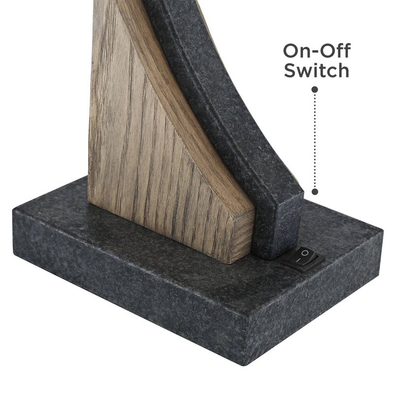 Franklin Iron Works Rustic Farmhouse Desk Table Lamp with USB and AC Power Outlet in Base Gray Wash Mica Shade for Bedroom Office