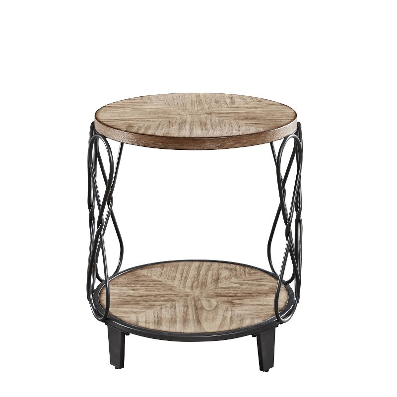 Belcourt End Table Rustic Honey/Metal - Steve Silver Co.
