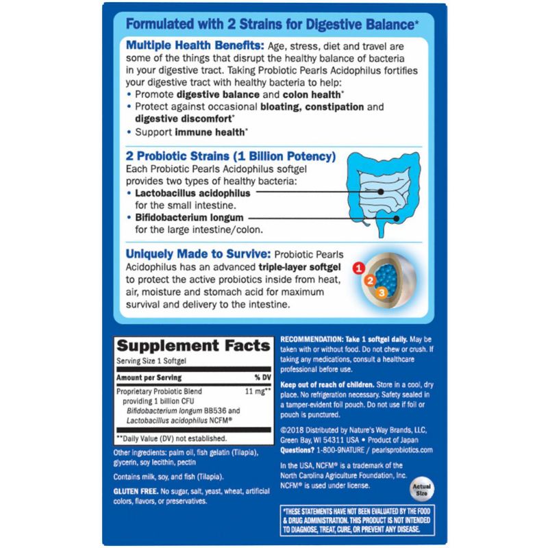 Nature's Way Pearls Acidophilus Softgel - 30ct