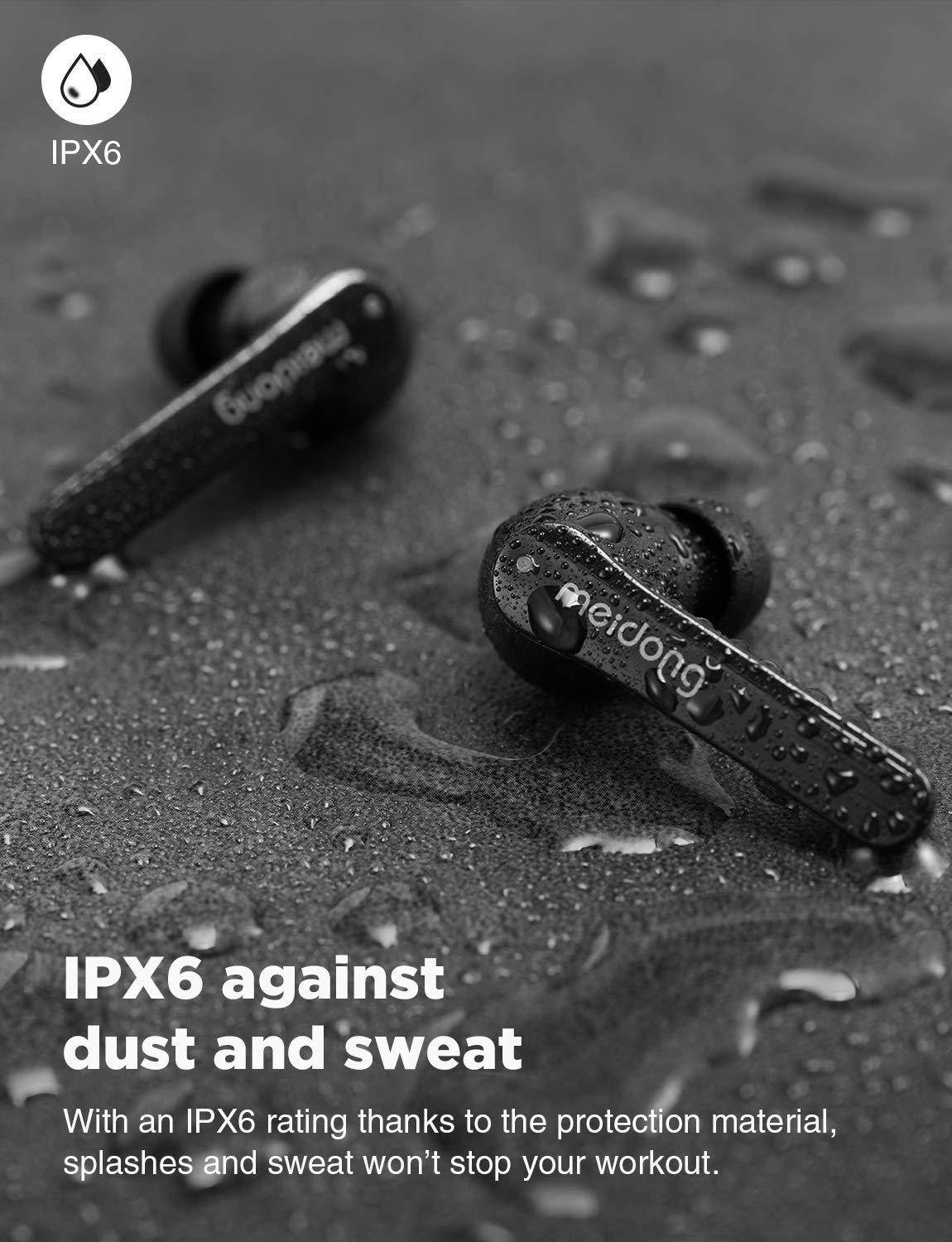 Wireless Earbuds,Meidong KY06A Bluetooth 5.0 Headphones in Ear Buds Wireless Earphones HiFi Stereo IPX6 Waterproof 40H Playtime for Workout Running Sports Gymwith Wireless Charging Case