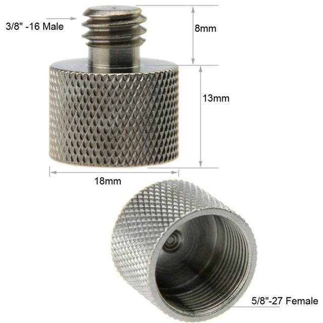 CAMVATE 1/4"-20 and 3/8"-16 Male to 5/8"-27 Female Screw Adapter Set #C1362