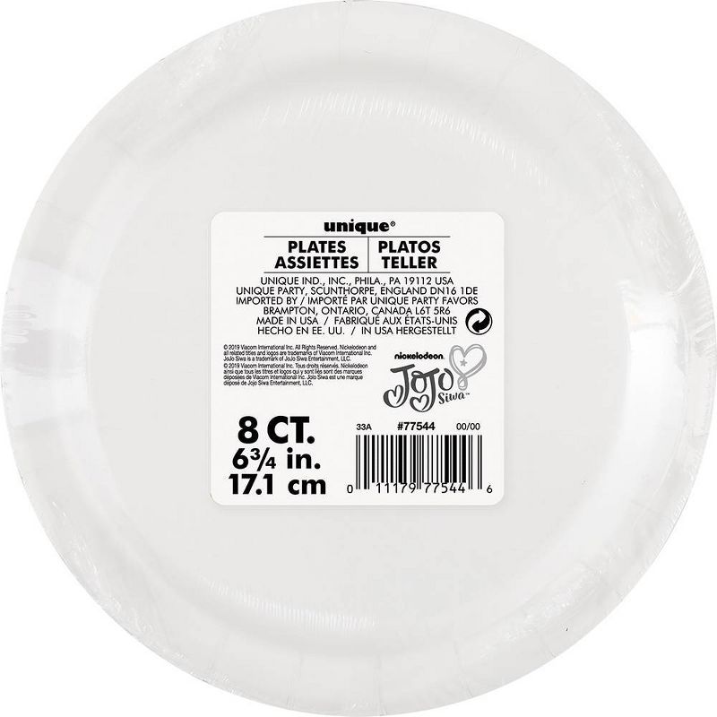 JoJo Siwa 7" 8ct Party Paper Plates