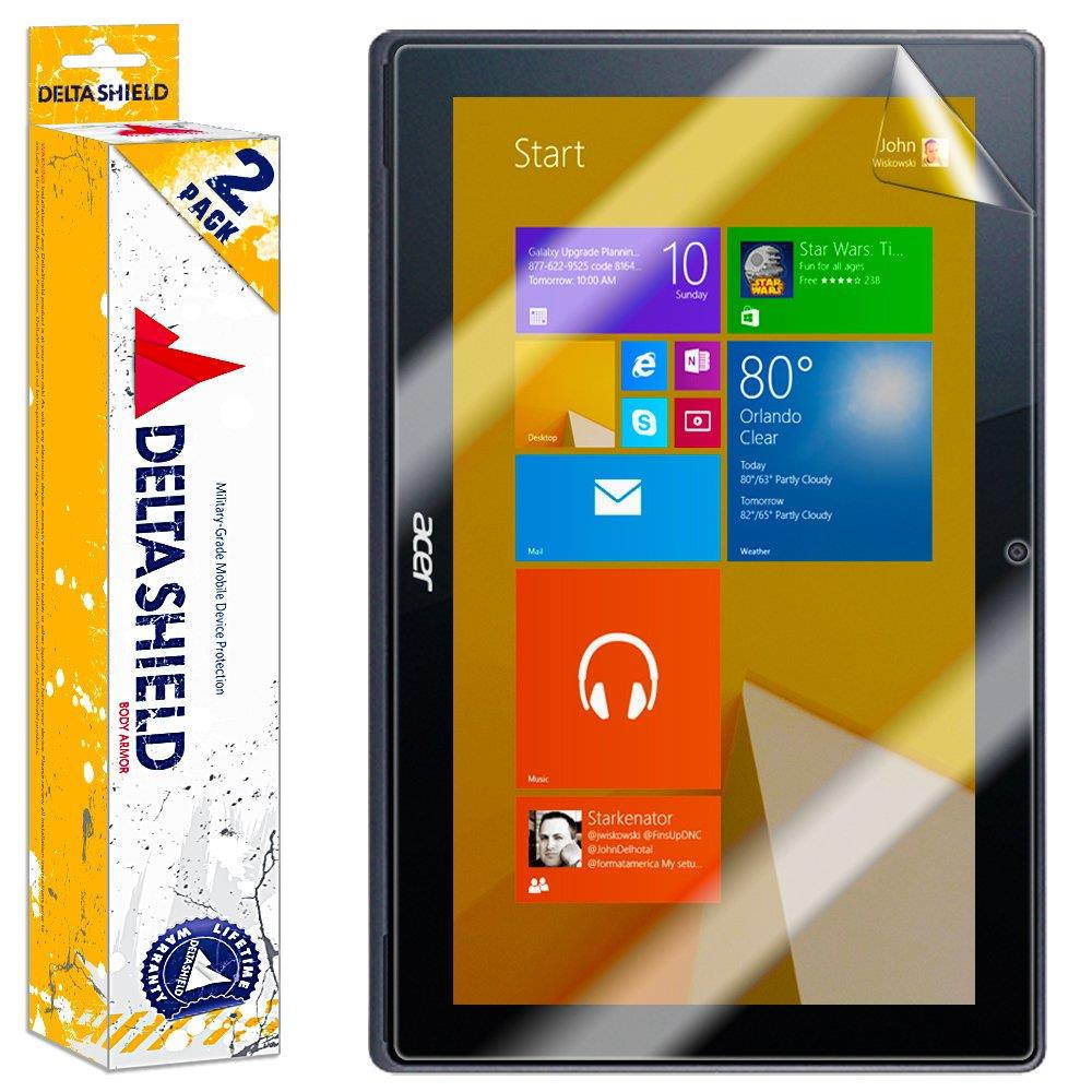 DeltaShield Screen Protector for Acer Aspire Switch 11 V (2nd Gen)(2-Pack) BodyArmor Anti-Bubble Military-Grade Clear TPU Film