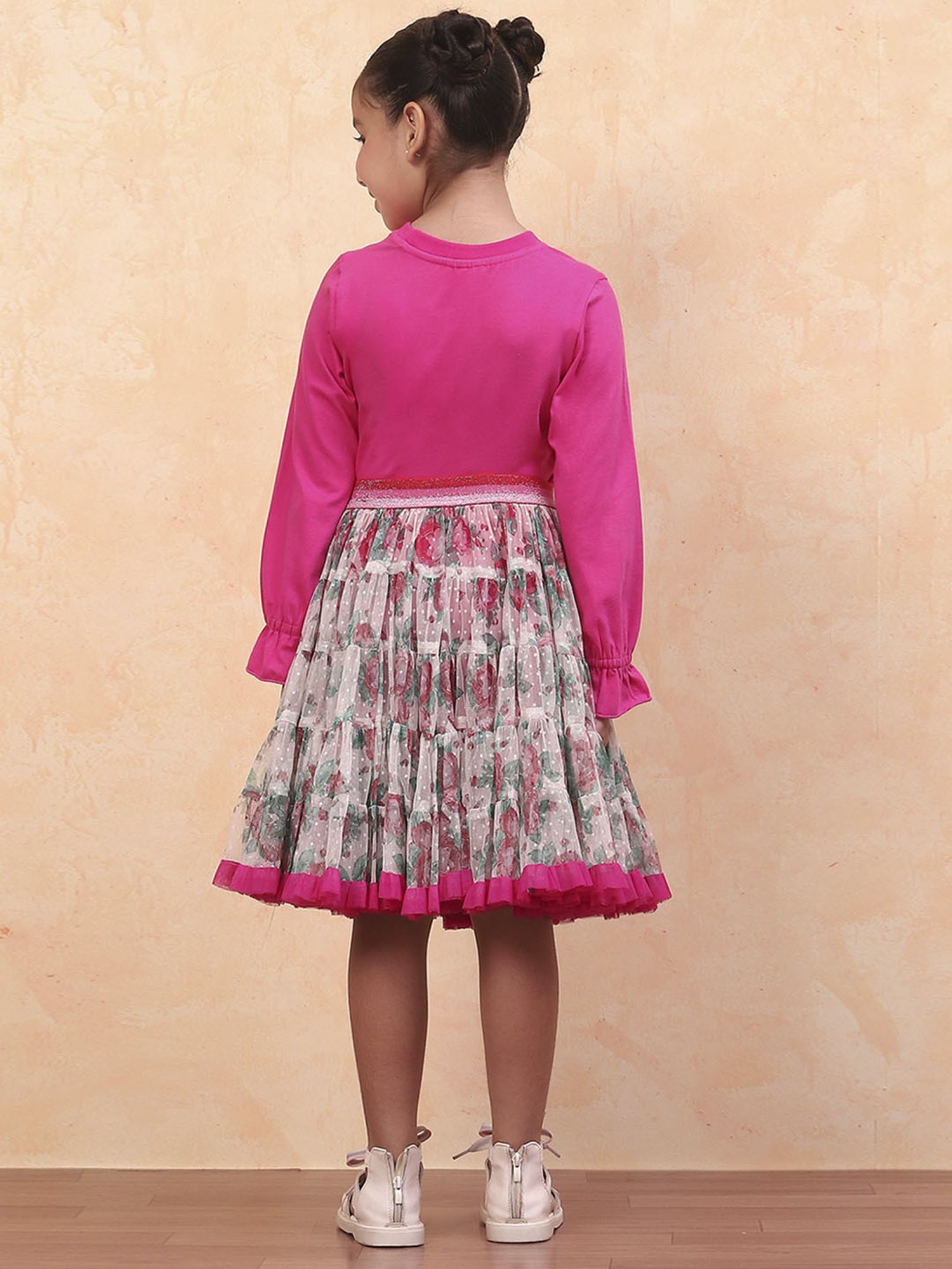 Biba Girls Pink Cotton Embroidered Casual Top and Tees