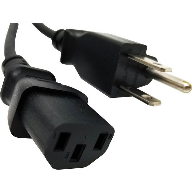 Xavier 18 AWG Standard Power Cord NEMA 5-15P To C13 - For Monitor, Computer, Printer, Scanner, Television, Sound System - 125 V AC / 10 A - Black - 10 ft Cord Length