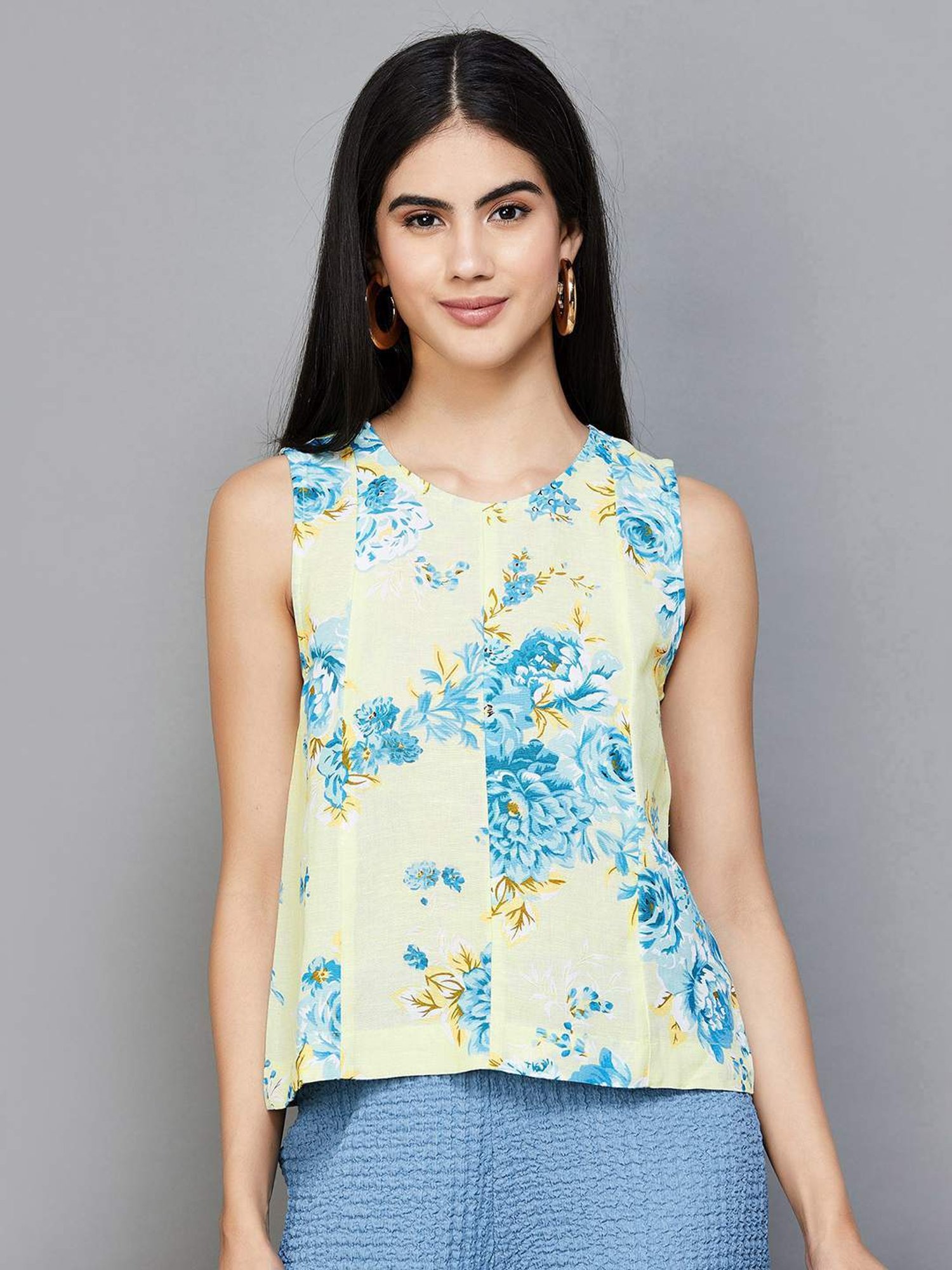 Code by Lifestyle Green Printed Top
