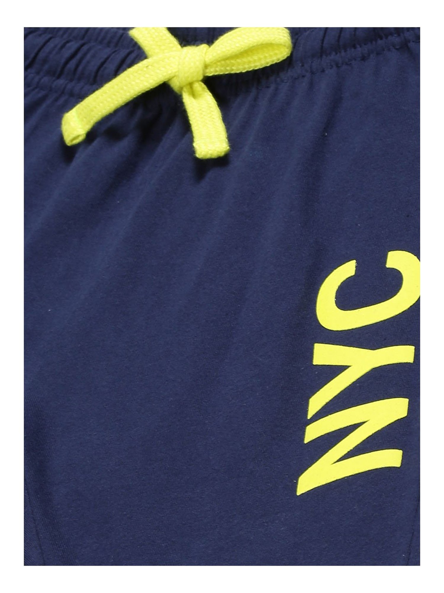 Plum Tree Boys Yellow & Navy Printed Joggers (Pack Of 2)