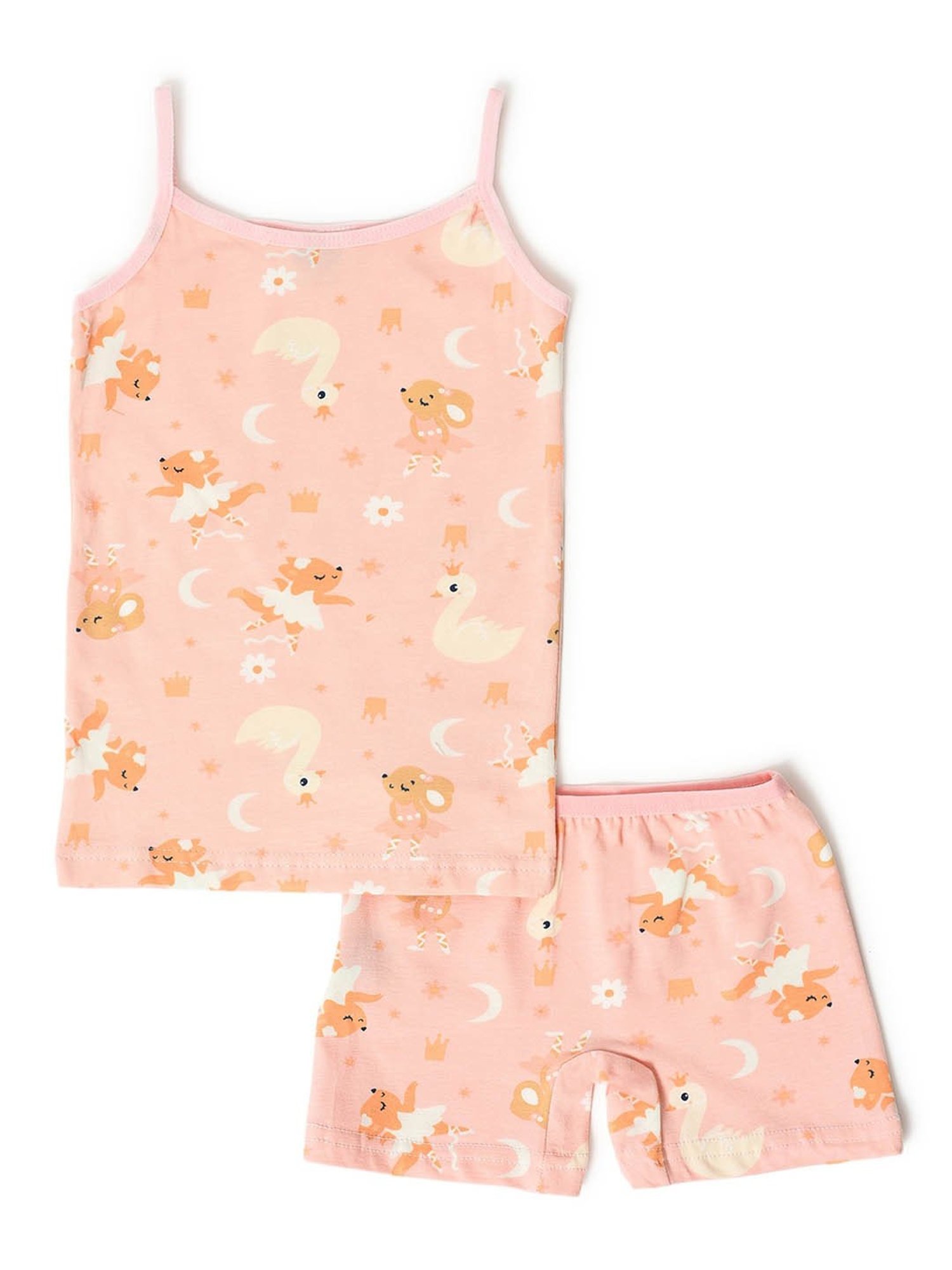 MiArcus Kids Pink Printed Tank Top with Shorts