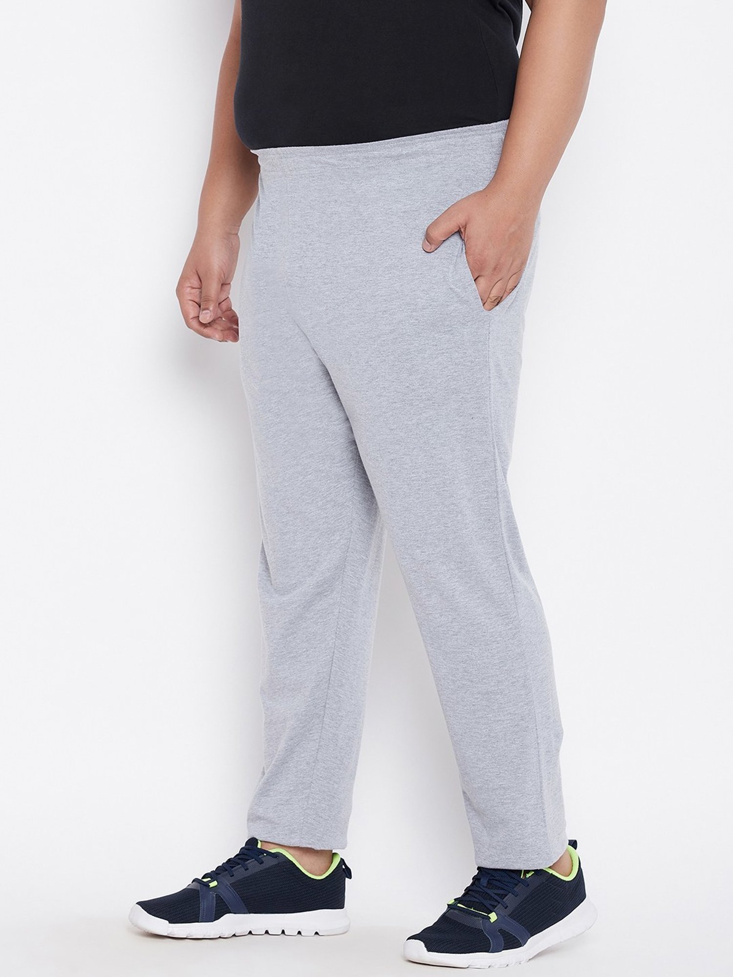 Bigbanana Light Grey Cotton Regular Fit Trackpants