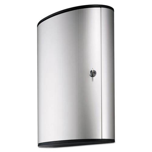 Durable Locking Key Cabinet 72-Key Brushed Aluminum 11 3/4 x 4 5/8 x 15 3/4