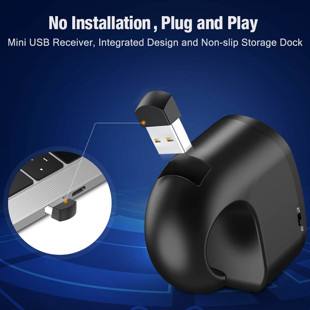 For Bluetooth Presentation Remote Powerpint Clicker RF 2.4 GHz Dual Modes USB Wireless Presenter Presentation Clicker Slide Advancer for Mac/Keynote/PC/PPT