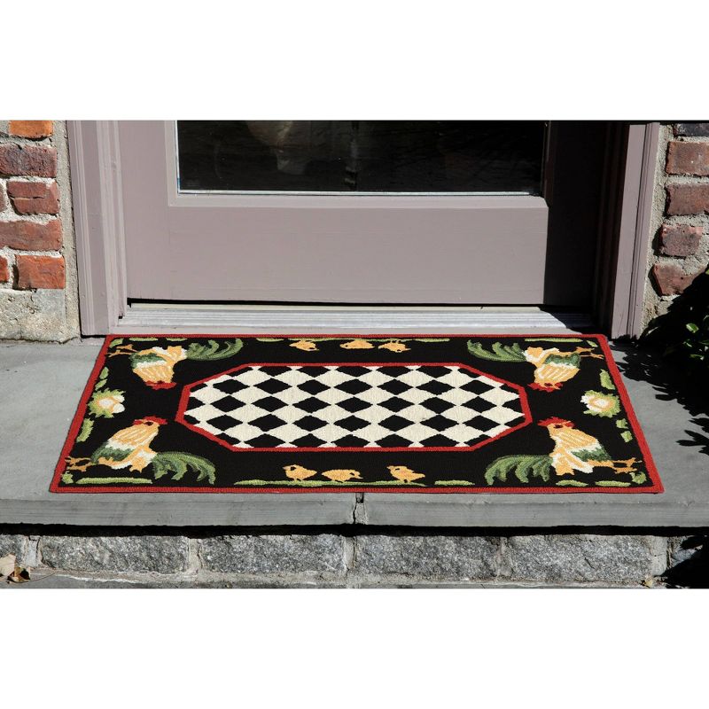 2'X3' Rooster Accent Rug Black - Liora Manne