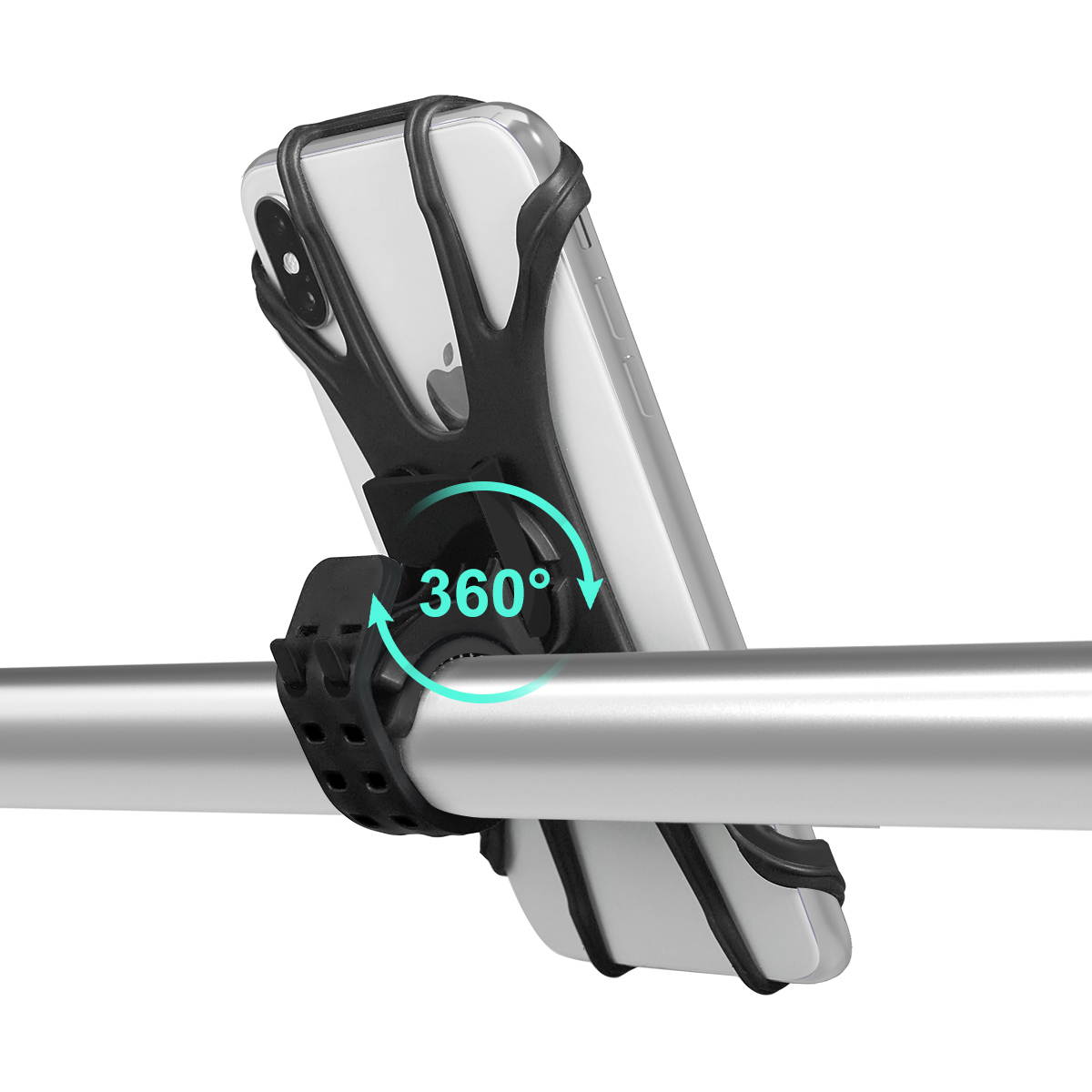 Minthouz Bike Phone Mount, Detachable 360&deg; Rotation Motorcycle/Mountain Dirt Bike/Scooter Phone Mount, Adjustable Universal Silicone Phone Holder Accessory, Compatible with all 4.5''~7'' Cellphones