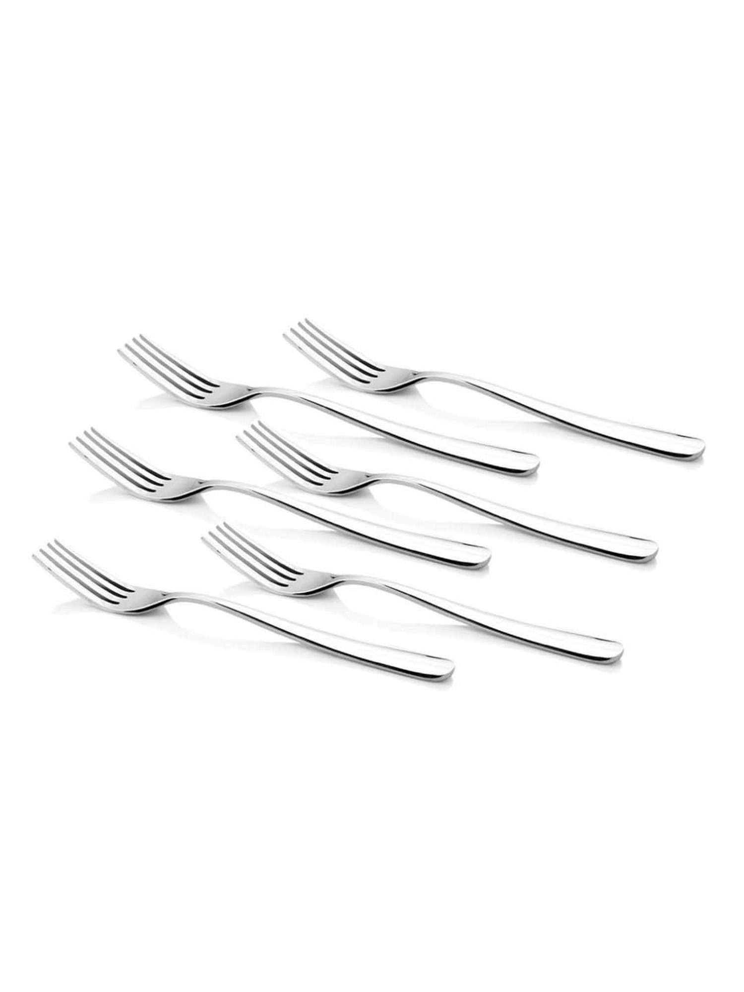 FnS Verona Silver Stainless Steel Dinner Fork - Set of 6