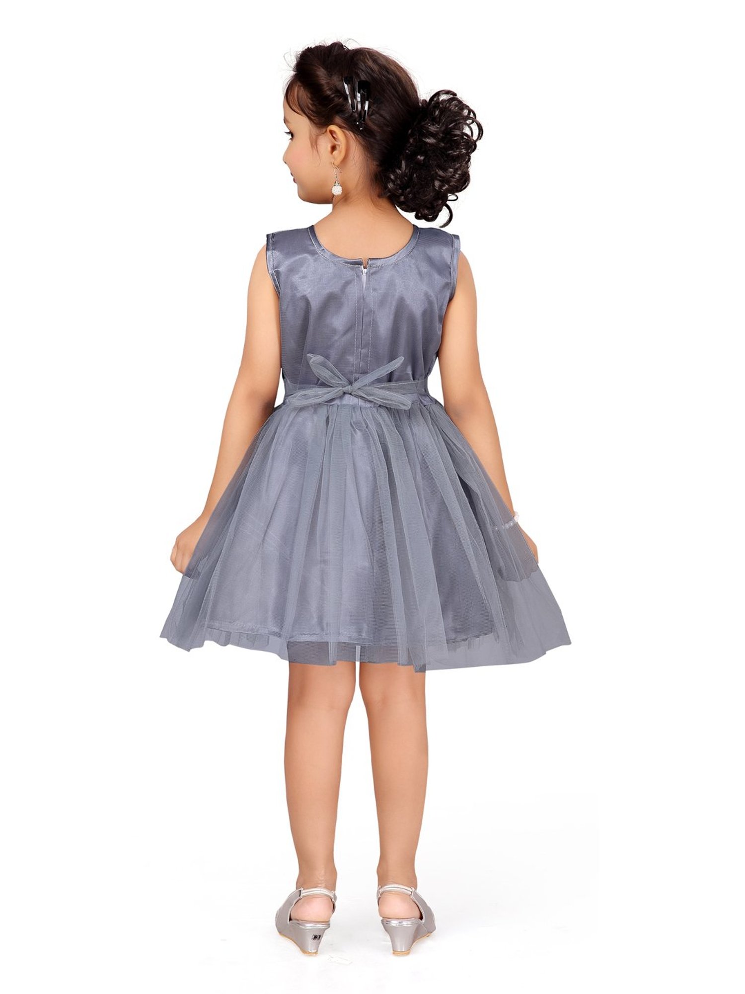 Aarika Kids Grey Applique Dress