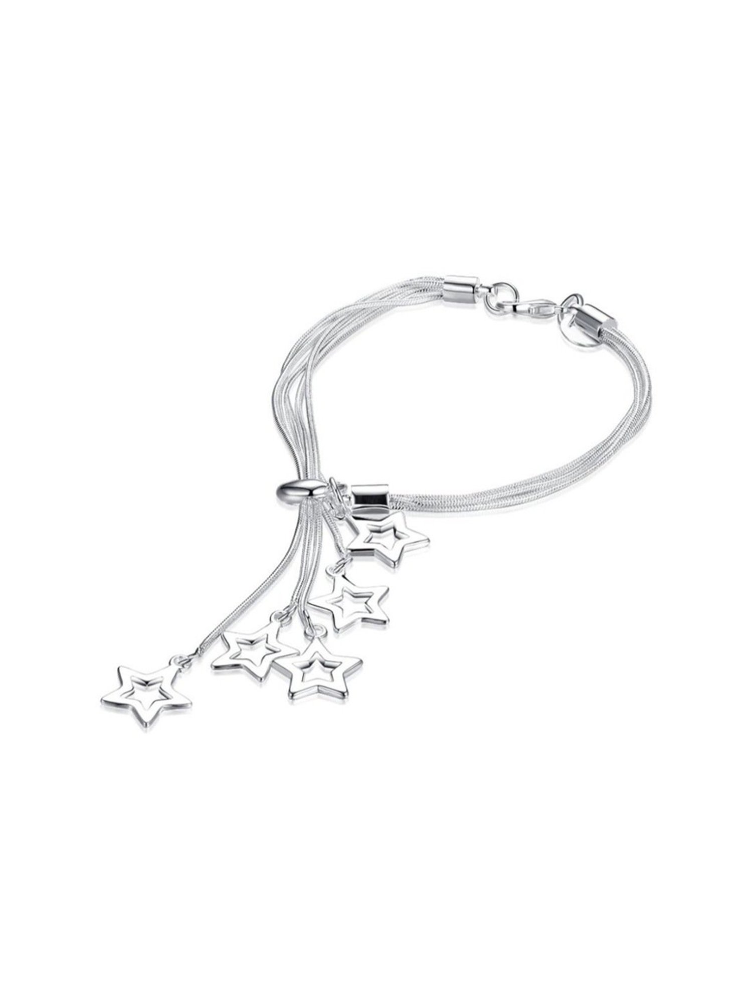 YouBella Silver-Plated Crystal Charms Bracelet