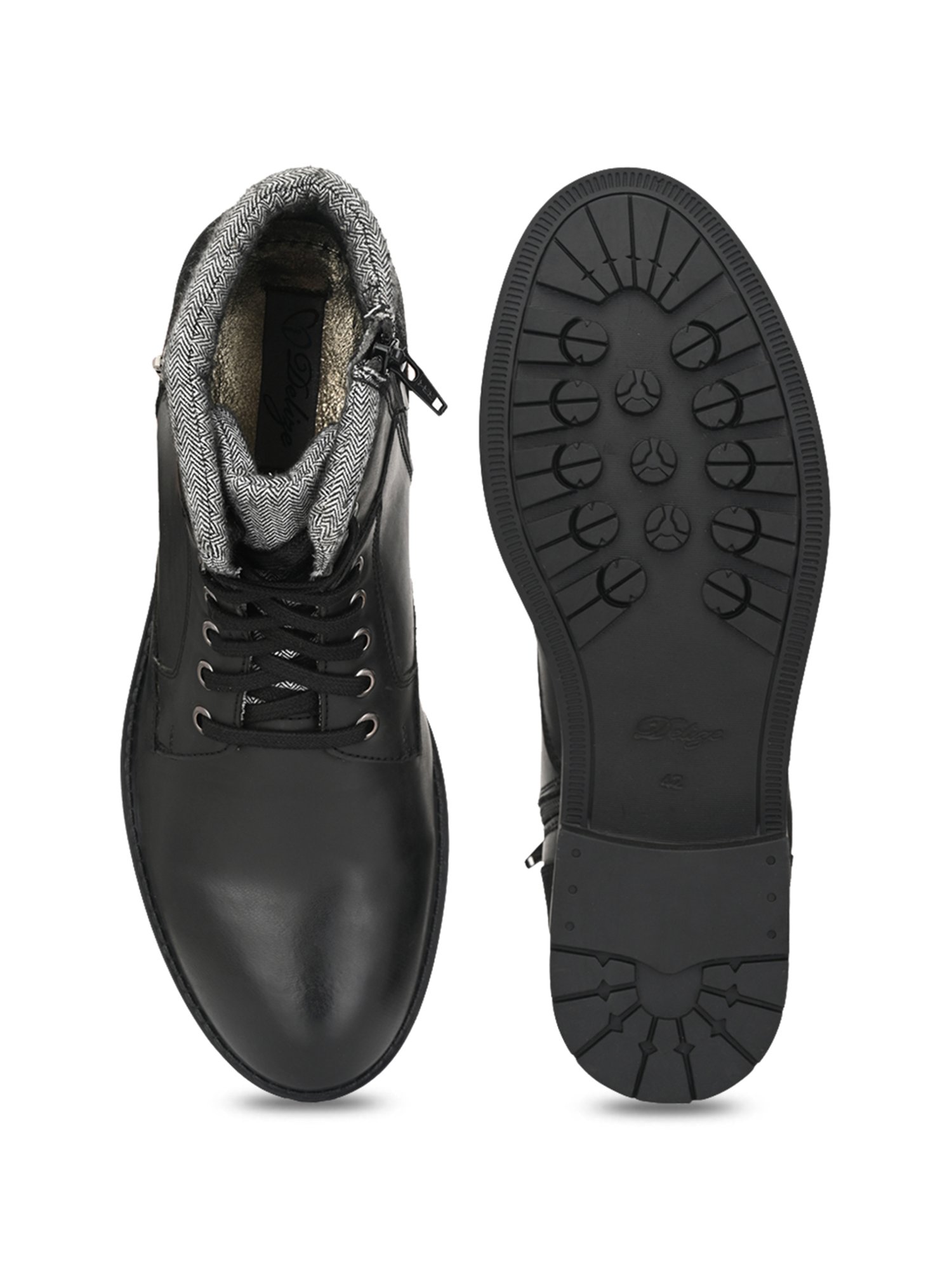 Delize Men's Black Biker Boots