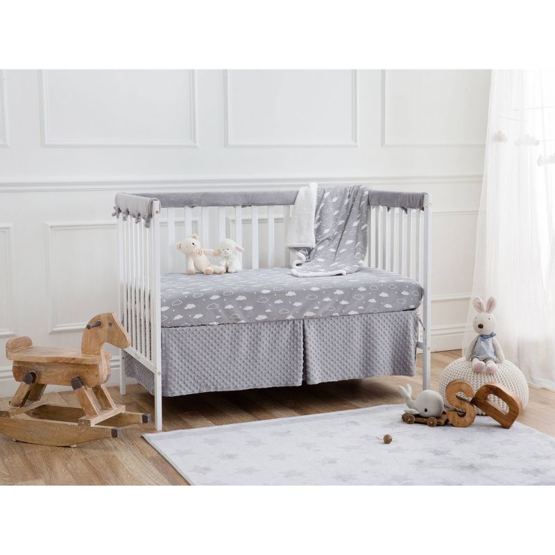 Trend Lab Short Gray Fleece Narrow Crib Rail Cover