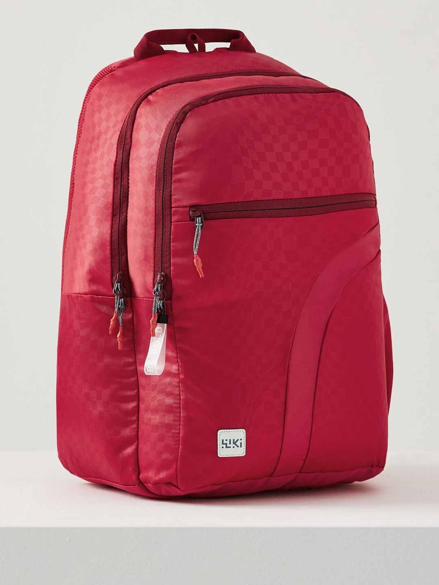 Wiki Back to School 3 Red Polyester Printed Backpack - 34 Ltrs