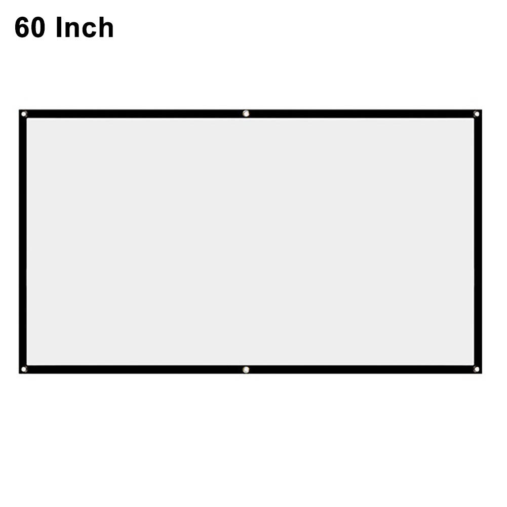 60" 16:9 No Crease Home Theater Portable Foldable White Projection Screen