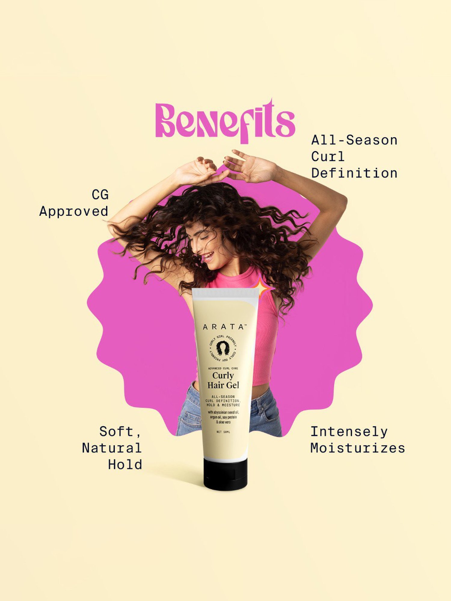 Arata Advanced Curl Care Curly Hair Gel - Pack of 2