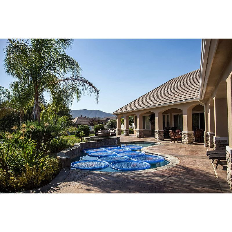 Solar Sun Rings UV Resistant Above Ground Inground Swimming Pool Hot Tub Spa Heating Accessory Circular Heater Solar Cover, Blue (3 Pack)